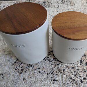 Hearth & hand from magnolia set of flour and sugar canisters